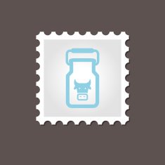 Can container for milk stamp Outline vector