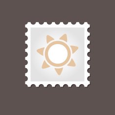 Sun stamp Outline vector illustration