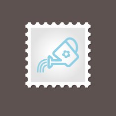 Watering can stamp Outline vector illustration