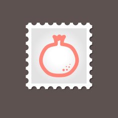 Garnet stamp Outline vector illustration