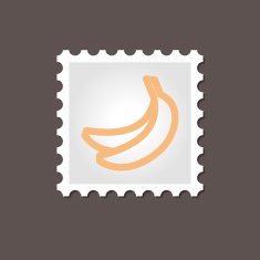 Banana stamp Outline vector illustration