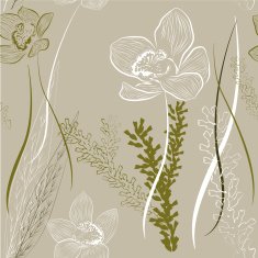 Floral ornament Seamless interior wallpaper