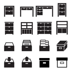Cabinet & storage icon set N2