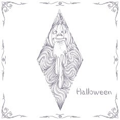 Abstract Pattern Pumpkin Black Two N2