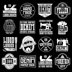 Handcrafted badges in retro style