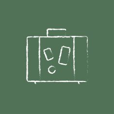 Suitcase icon drawn in chalk
