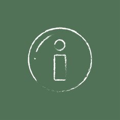Information sign icon drawn in chalk