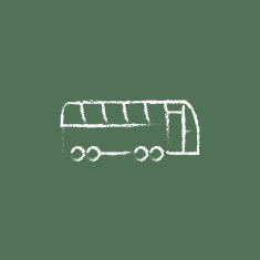 Tourist bus icon drawn in chalk