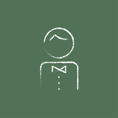 Waiter icon drawn in chalk