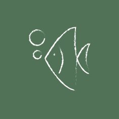 Fish under water icon drawn in chalk