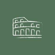 Coliseum icon drawn in chalk