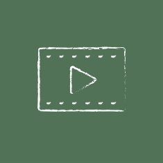 Film frame icon drawn in chalk