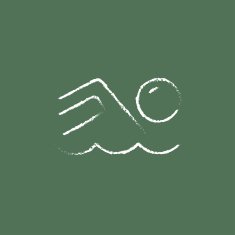 Swimmer icon drawn in chalk
