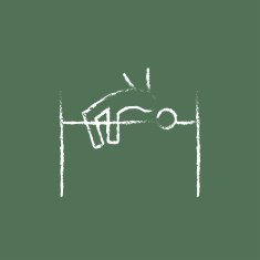 High jump icon drawn in chalk