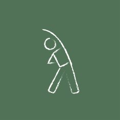 Man making exercises icon drawn in chalk