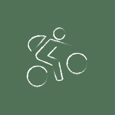 Bike and cyclist icon drawn in chalk