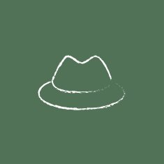 Classic hat icon drawn in chalk