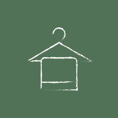 Towel on hanger icon drawn in chalk N2