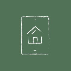 Property search on mobile device icon drawn in chalk