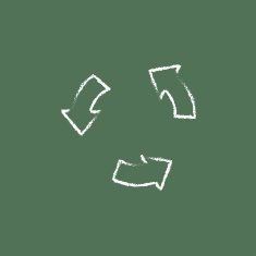 Replay button icon drawn in chalk