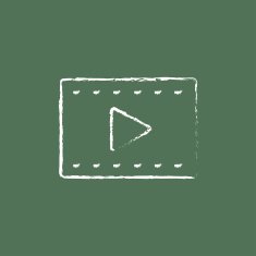 Film frame icon drawn in chalk N2