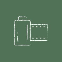 Camera roll icon drawn in chalk