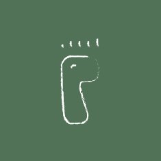 Footprint icon drawn in chalk