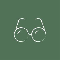 Eyeglasses icon drawn in chalk