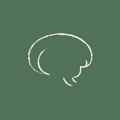 Brain icon drawn in chalk