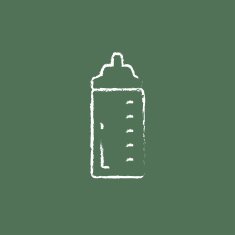 Feeding bottle icon drawn in chalk