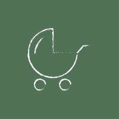 Baby stroller icon drawn in chalk