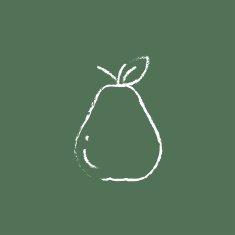 Pear icon drawn in chalk