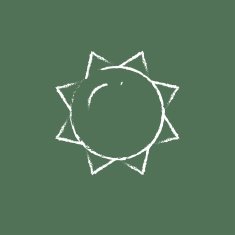 Sun icon drawn in chalk