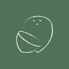 Coconut icon drawn in chalk