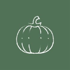 Pumpkin icon drawn in chalk