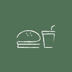 Fast food meal icon drawn in chalk
