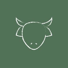 Cow head icon drawn in chalk