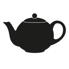 Silhouette symbol of classic teapot Vector illustration