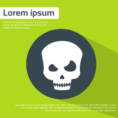 Skull Human Head Flat Icon Halloween Vector