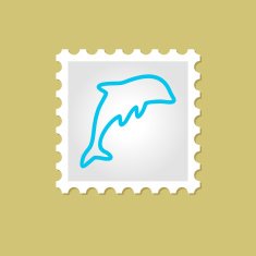 Dolphin vector stamp