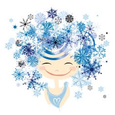 Winter female portrait for your design N2