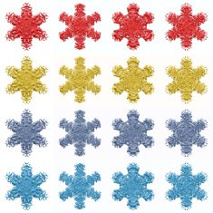 4 sets of isolated snowflakes