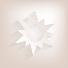 Flat Sun Icon with shadow