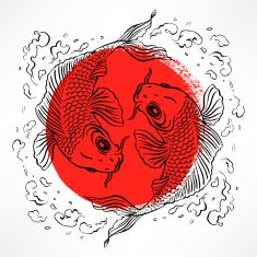 card with Japanese carps