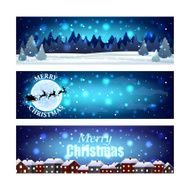 Christmas banners with night winter sky