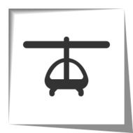 Helicopter icon with cut out shadow effect