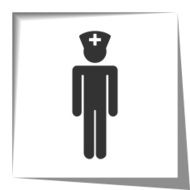 Doctor icon with cut out shadow effect