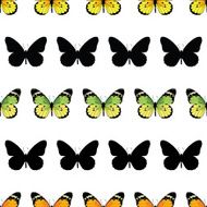 Vector Monarch Butterfly Stripes Seamless Pattern N2