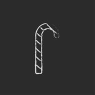 Candy cane icon drawn in chalk