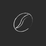 Coffee bean icon drawn in chalk N2